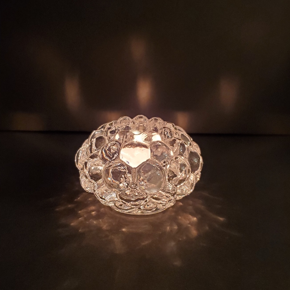 Orrefors Crystal Raspberry Candle Holder